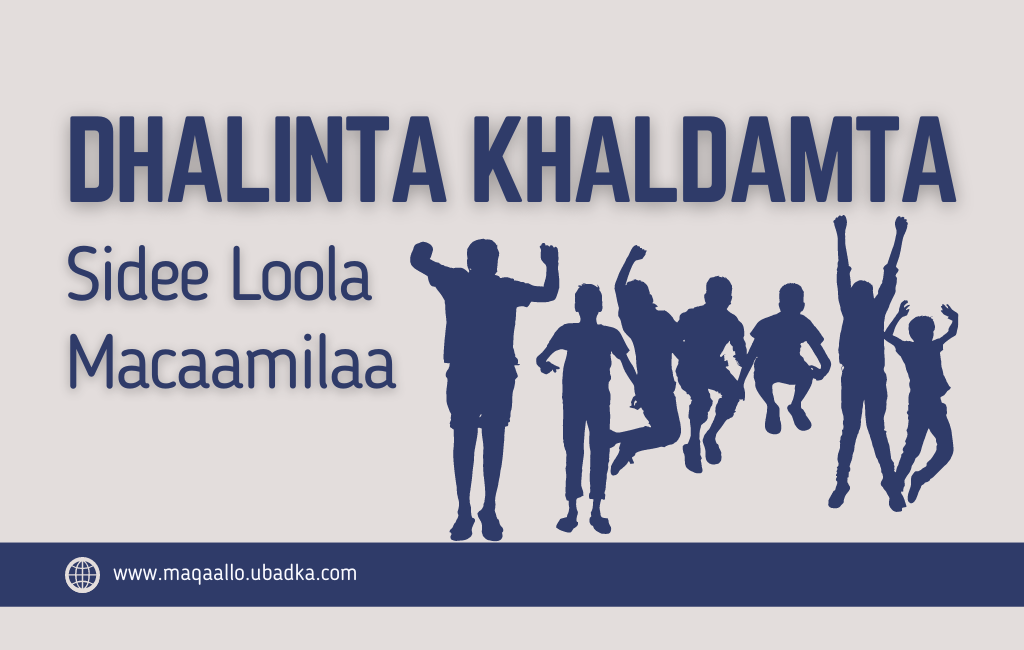 Dhalinta khaldamta Sidee loola macaamilaa